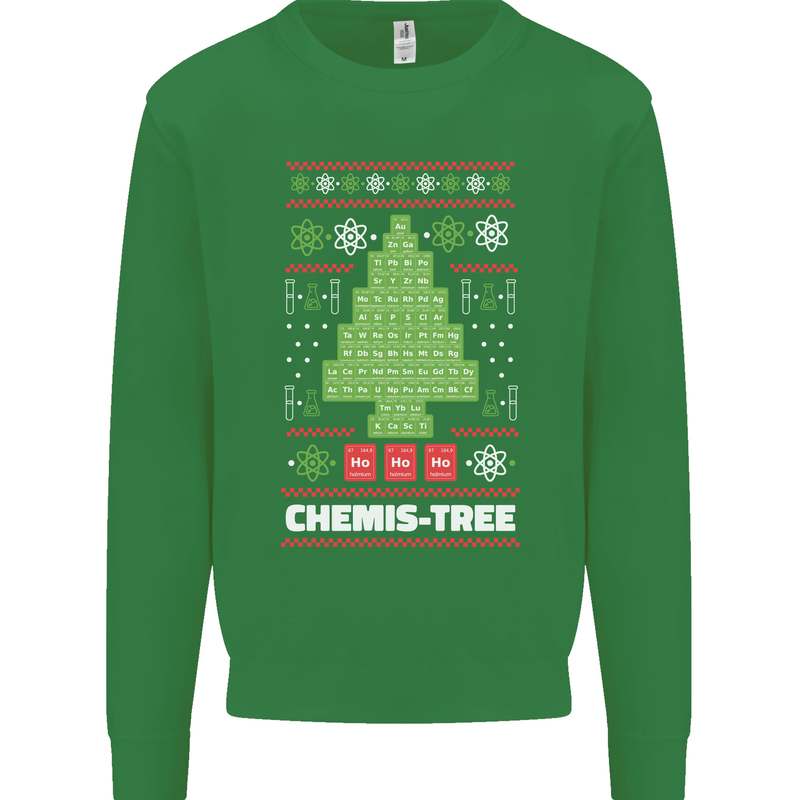 Christmas Chemistry Tree Funny Xmas Science Kids Sweatshirt Jumper Irish Green
