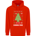 Christmas Chemistry Tree Funny Xmas Science Mens 80% Cotton Hoodie Bright Red