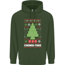Christmas Chemistry Tree Funny Xmas Science Mens 80% Cotton Hoodie Forest Green