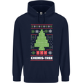 Christmas Chemistry Tree Funny Xmas Science Mens 80% Cotton Hoodie Navy Blue