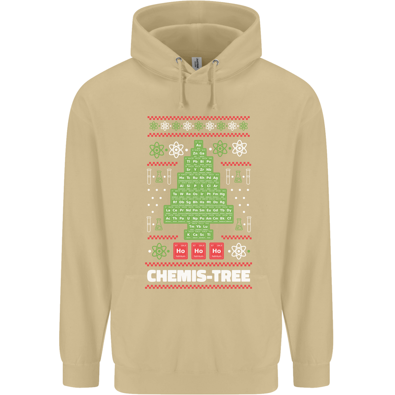 Christmas Chemistry Tree Funny Xmas Science Mens 80% Cotton Hoodie Sand