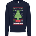 Christmas Chemistry Tree Funny Xmas Science Mens Sweatshirt Jumper Navy Blue