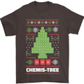 Christmas Chemistry Tree Funny Xmas Science Mens T-Shirt Cotton Gildan Dark Chocolate