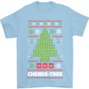 Christmas Chemistry Tree Funny Xmas Science Mens T-Shirt Cotton Gildan Light Blue