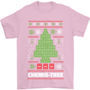Christmas Chemistry Tree Funny Xmas Science Mens T-Shirt Cotton Gildan Light Pink