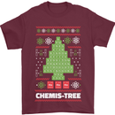 Christmas Chemistry Tree Funny Xmas Science Mens T-Shirt Cotton Gildan Maroon