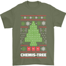Christmas Chemistry Tree Funny Xmas Science Mens T-Shirt Cotton Gildan Military Green