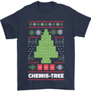Christmas Chemistry Tree Funny Xmas Science Mens T-Shirt Cotton Gildan Navy Blue