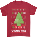 Christmas Chemistry Tree Funny Xmas Science Mens T-Shirt Cotton Gildan Red