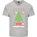 Christmas Chemistry Tree Funny Xmas Science Mens V-Neck Cotton T-Shirt Sports Grey