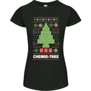 Christmas Chemistry Tree Funny Xmas Science Womens Petite Cut T-Shirt Black