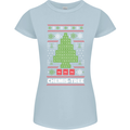 Christmas Chemistry Tree Funny Xmas Science Womens Petite Cut T-Shirt Light Blue