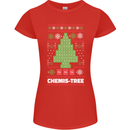 Christmas Chemistry Tree Funny Xmas Science Womens Petite Cut T-Shirt Red