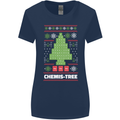Christmas Chemistry Tree Funny Xmas Science Womens Wider Cut T-Shirt Navy Blue