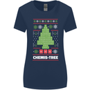 Christmas Chemistry Tree Funny Xmas Science Womens Wider Cut T-Shirt Navy Blue