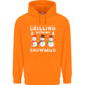 Christmas Chilling With My Snowmies Funny Childrens Kids Hoodie Orange