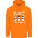 Christmas Chilling With My Snowmies Funny Childrens Kids Hoodie Orange