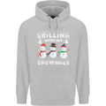 Christmas Chilling With My Snowmies Funny Childrens Kids Hoodie Sports Grey