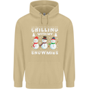 Christmas Chilling With My Snowmies Funny Mens 80% Cotton Hoodie Sand