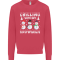 Christmas Chilling With My Snowmies Funny Mens Sweatshirt Jumper Heliconia