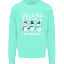 Christmas Chilling With My Snowmies Funny Mens Sweatshirt Jumper Peppermint