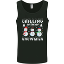 Christmas Chilling With My Snowmies Funny Mens Vest Tank Top Black