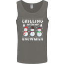 Christmas Chilling With My Snowmies Funny Mens Vest Tank Top Charcoal