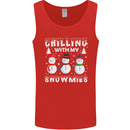 Christmas Chilling With My Snowmies Funny Mens Vest Tank Top Red