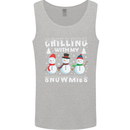 Christmas Chilling With My Snowmies Funny Mens Vest Tank Top Sports Grey