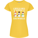 Christmas Chilling With My Snowmies Funny Womens Petite Cut T-Shirt Yellow