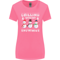 Christmas Chilling With My Snowmies Funny Womens Wider Cut T-Shirt Azalea