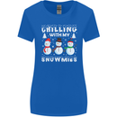 Christmas Chilling With My Snowmies Funny Womens Wider Cut T-Shirt Royal Blue