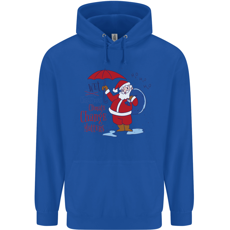 Christmas Climat Change Matters Santa Childrens Kids Hoodie Royal Blue