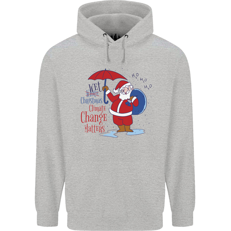 Christmas Climat Change Matters Santa Childrens Kids Hoodie Sports Grey