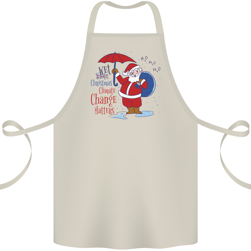 Christmas Climat Change Matters Santa Cotton Apron 100% Organic Natural