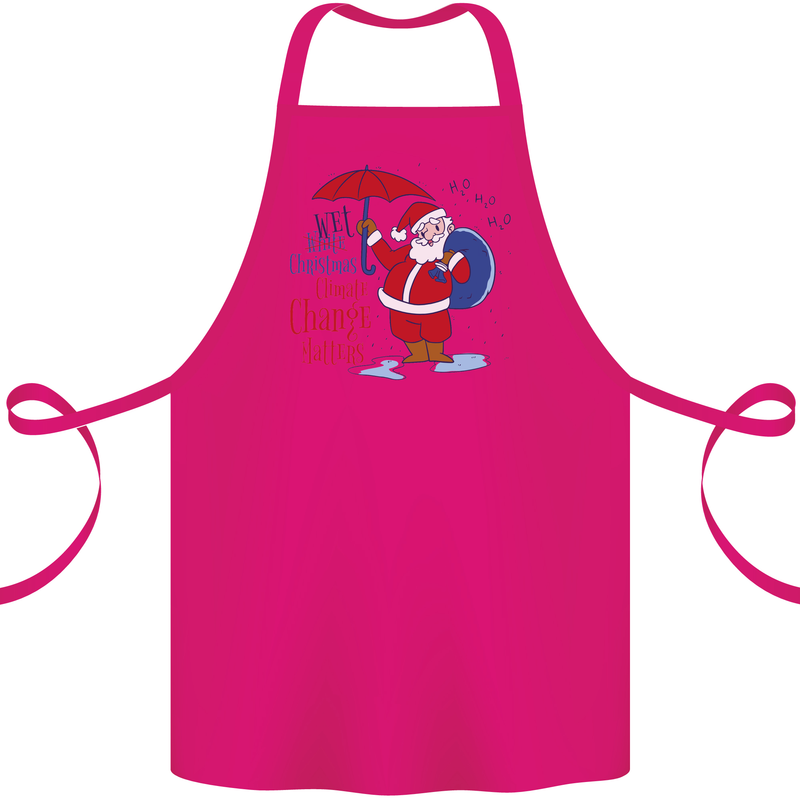 Christmas Climat Change Matters Santa Cotton Apron 100% Organic Pink