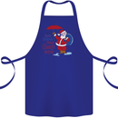 Christmas Climat Change Matters Santa Cotton Apron 100% Organic Royal Blue
