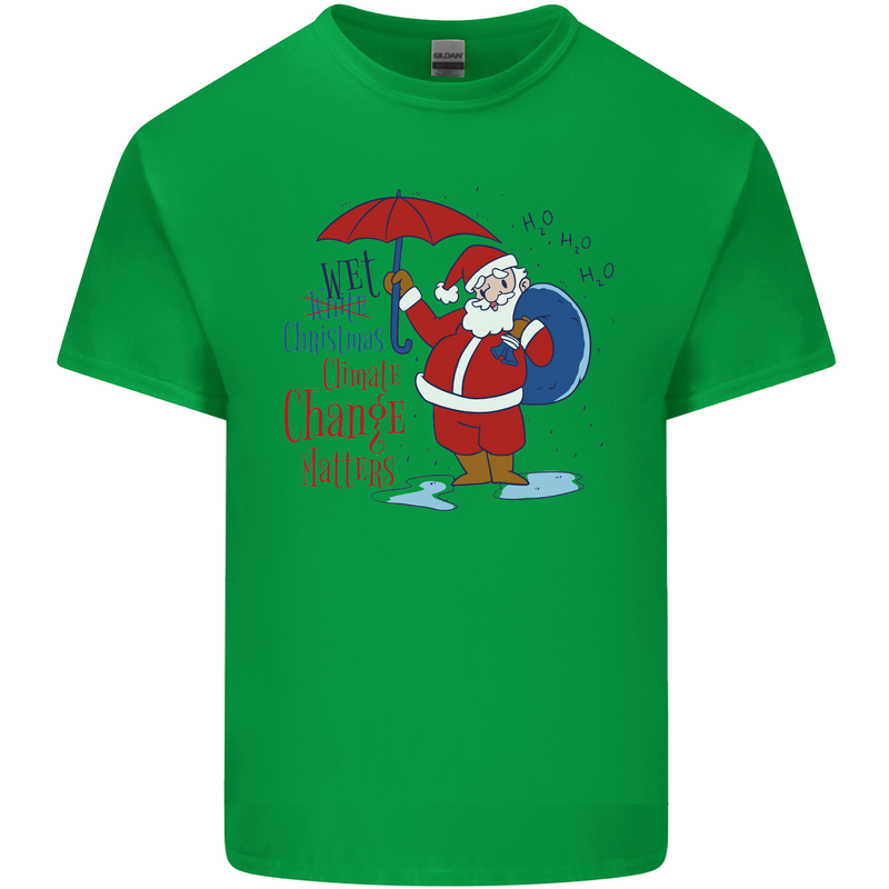 Christmas Climat Change Matters Santa Kids T-Shirt Childrens Irish Green