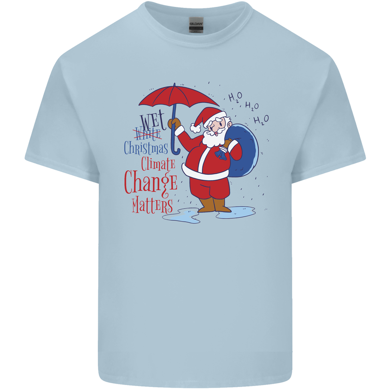 Christmas Climat Change Matters Santa Kids T-Shirt Childrens Light Blue