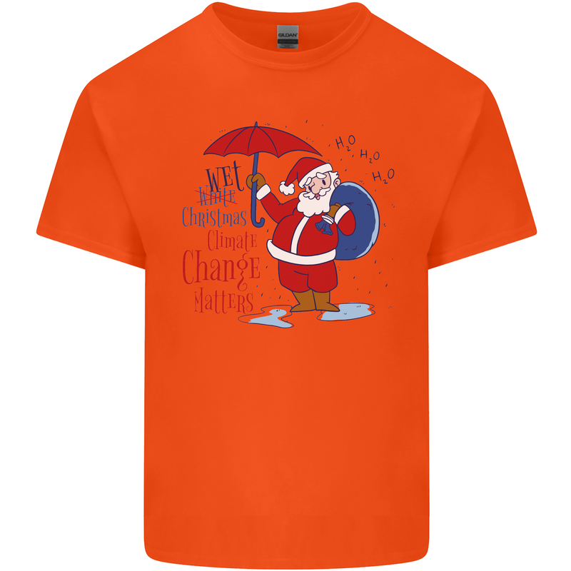 Christmas Climat Change Matters Santa Kids T-Shirt Childrens Orange