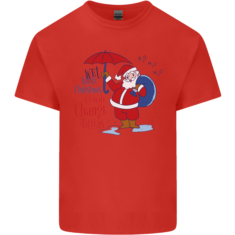 Christmas Climat Change Matters Santa Kids T-Shirt Childrens Red