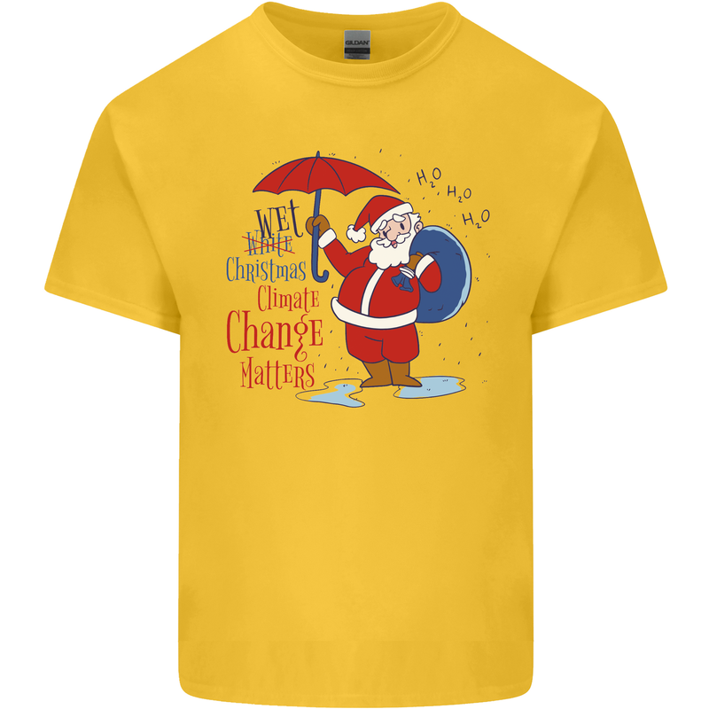 Christmas Climat Change Matters Santa Kids T-Shirt Childrens Yellow