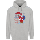 Christmas Climat Change Matters Santa Mens 80% Cotton Hoodie Sports Grey
