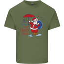 Christmas Climat Change Matters Santa Mens Cotton T-Shirt Tee Top Military Green