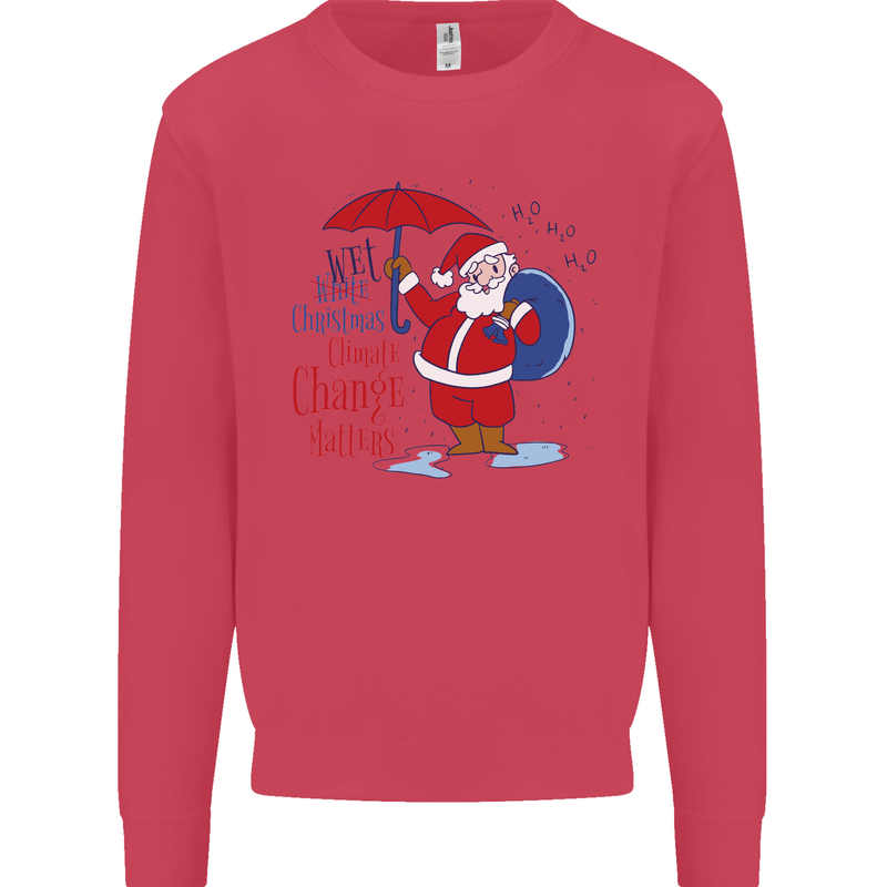 Christmas Climat Change Matters Santa Mens Sweatshirt Jumper Heliconia