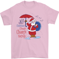 Christmas Climat Change Matters Santa Mens T-Shirt 100% Cotton Light Pink