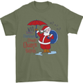 Christmas Climat Change Matters Santa Mens T-Shirt 100% Cotton Military Green
