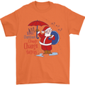 Christmas Climat Change Matters Santa Mens T-Shirt 100% Cotton Orange