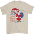 Christmas Climat Change Matters Santa Mens T-Shirt 100% Cotton Sand