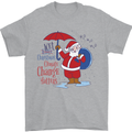 Christmas Climat Change Matters Santa Mens T-Shirt 100% Cotton Sports Grey